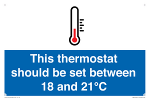 This thermostat should be set between 18 and 21°C